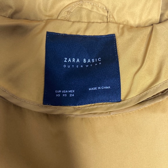 Zara mustard peplum rain coat XSM - Picture 8 of 10
